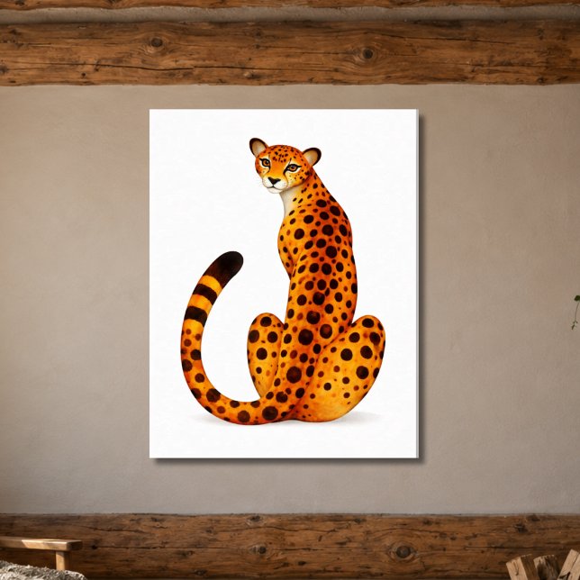 Spotted Cheetah Portrait Back View Poster (Creator Uploaded)