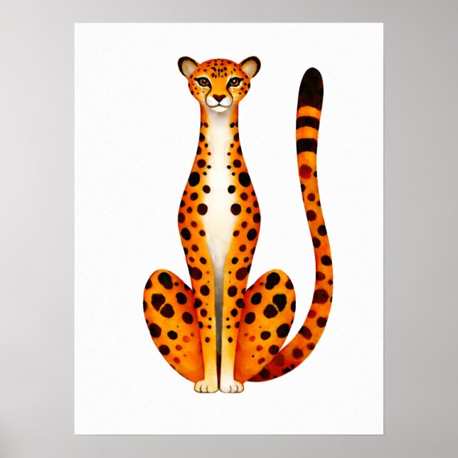 Spotted Cheetah Portrait Poster (Front)