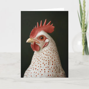 Spotted Chicken Portrait Holiday Card