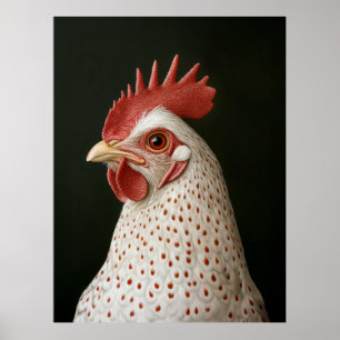 Spotted Chicken Portrait Poster