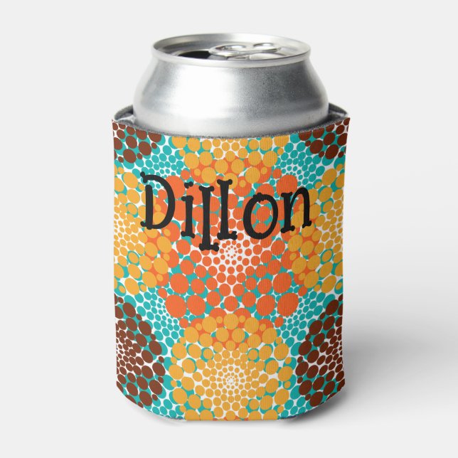 Spotted Circles  Can Cooler (Can Front)