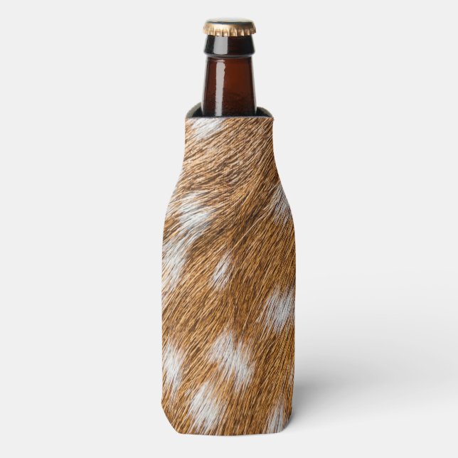 Spotted deer fur texture bottle cooler (Bottle Front)
