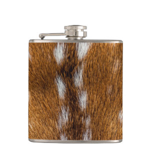 Spotted deer fur texture hip flask