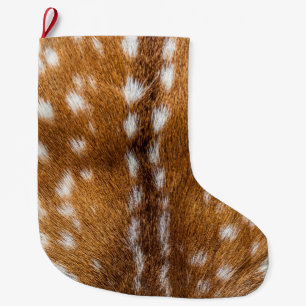 Spotted deer fur texture large christmas stocking