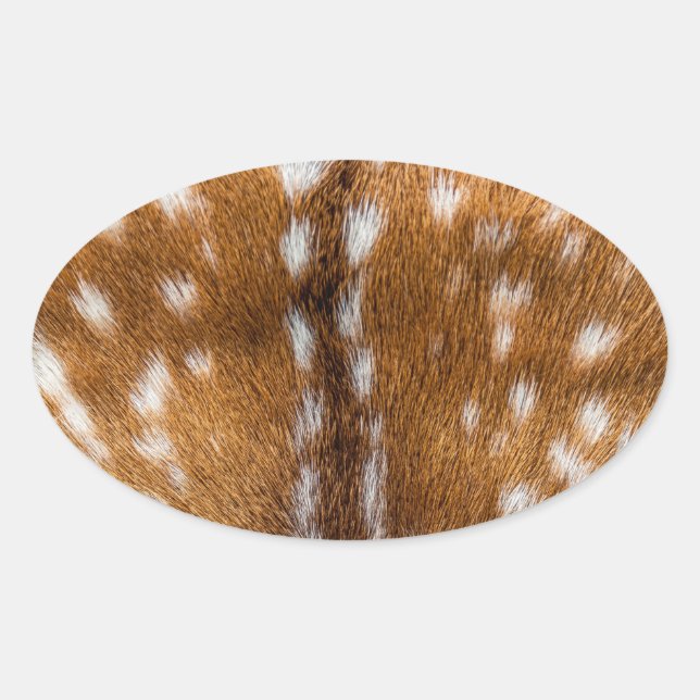 Spotted deer fur texture oval sticker (Front)