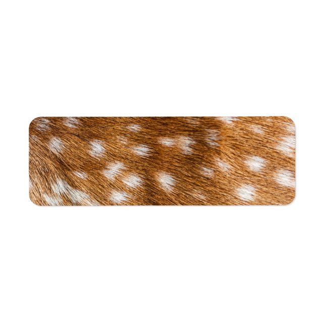 Spotted deer fur texture return address label (Front)