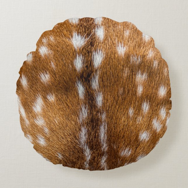 Spotted deer fur texture round cushion (Front)