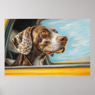 Spotted Dog on a Car Adventure Art Print
