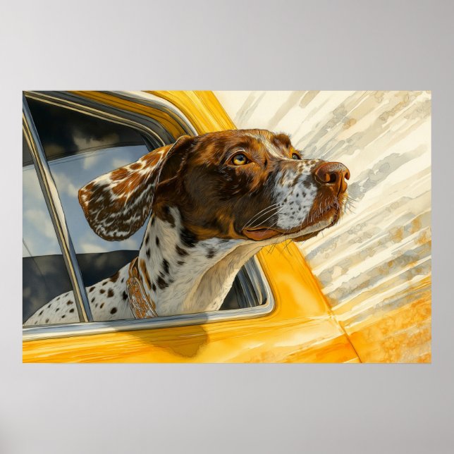 Spotted Dog on Car Ride Art Print (Front)