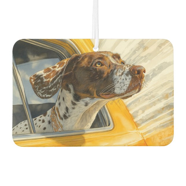 Spotted Dog on Car Ride Art Print Car Air Freshener (Front)