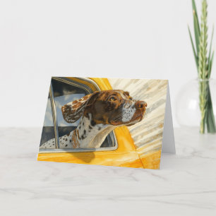 Spotted Dog on Car Ride Art Print Card