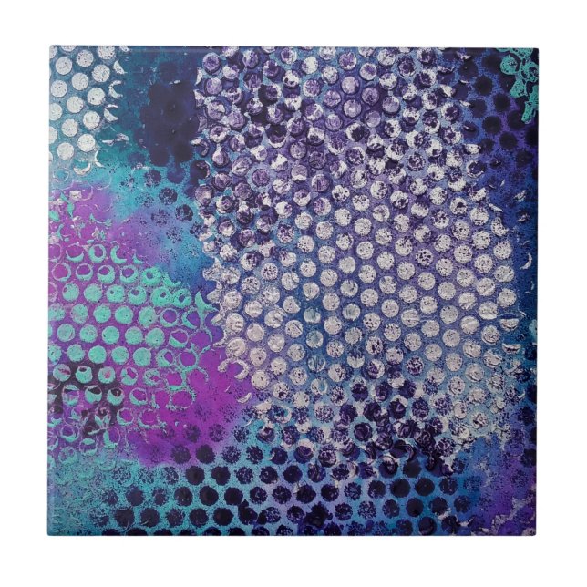 Spotted Dotted Abstract Fun Ceramic Tile (Front)
