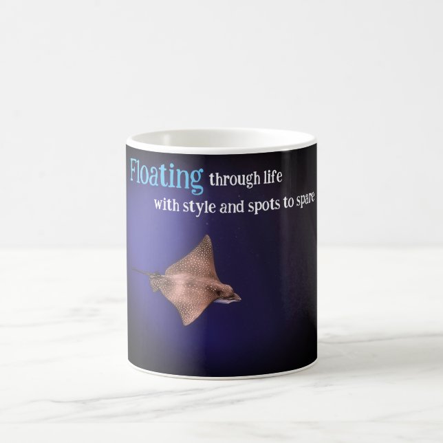 Spotted eagle ray underwater coffee mug (Center)
