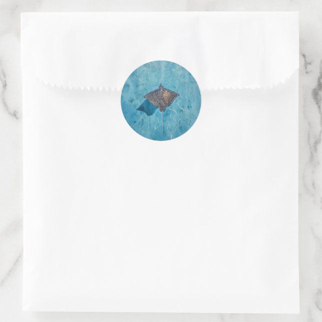 Spotted Eagle Stingray - Ocean Classic Round Sticker (Bag)