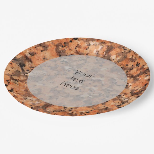 Spotted Geology Stone Texture Surface any Text Paper Plate (Angled)