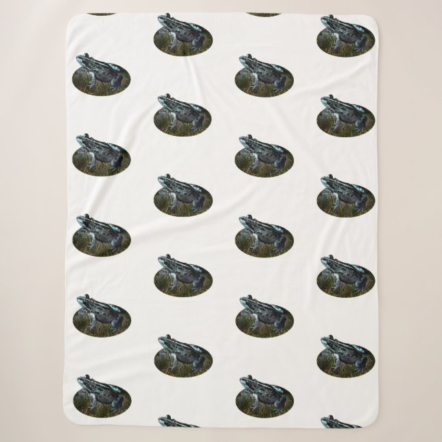 Spotted Grass Frog, Large Sherpa Blanket (Front)