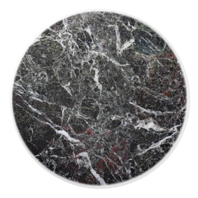 Spotted Grey Tones Marble Pattern Ceramic Knob (Front)