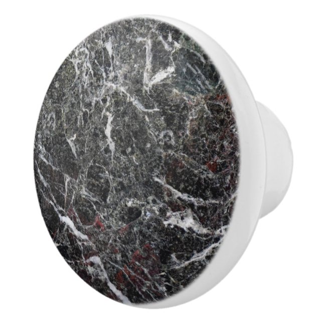 Spotted Grey Tones Marble Pattern Ceramic Knob (Right)