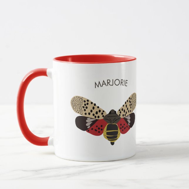 Spotted Lanternfly Bug Personalised Mug (Left)