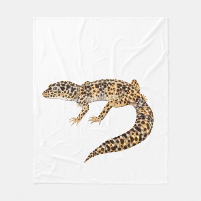 Spotted Leopard Gecko Fleece Blanket (Front)