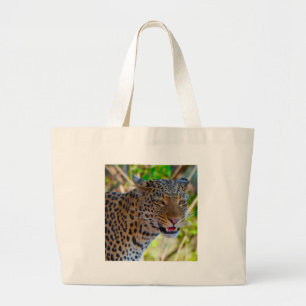 Spotted Leopard Large Tote Bag