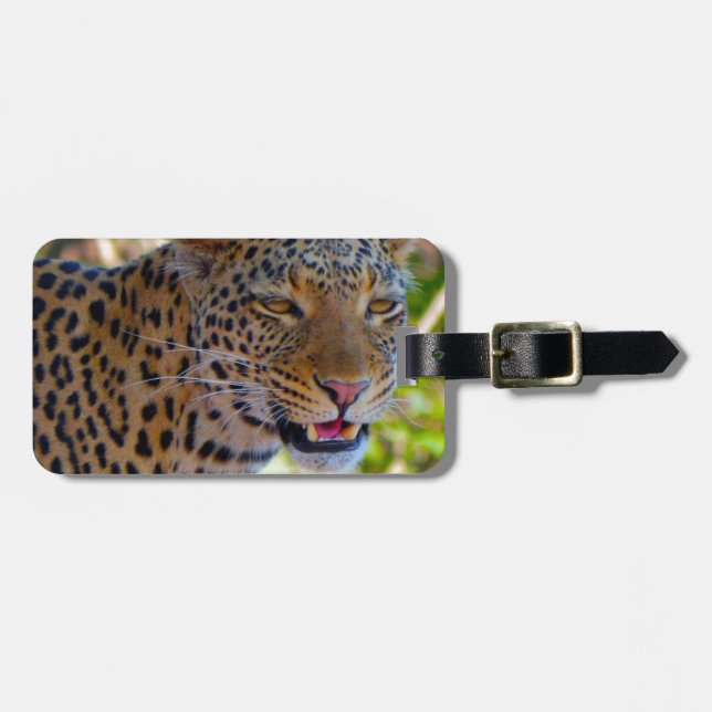 Spotted Leopard Luggage Tag (Front Horizontal)