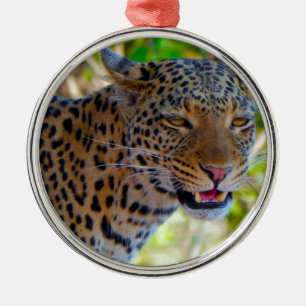 Spotted Leopard Metal Ornament