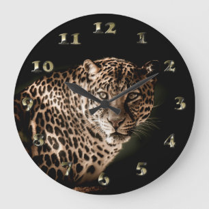 Spotted Leopard Starring Large Clock
