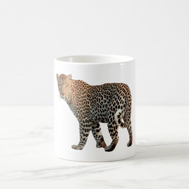 Spotted Leopard Wild Cat Photograph Coffee Mug (Center)