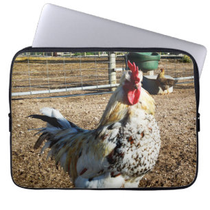**"Spotted Majesty: The Speckled Farm Rooster"** Laptop Sleeve
