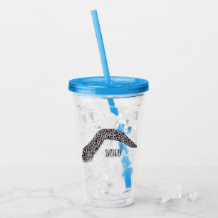 Spotted moray eel cartoon illustration acrylic tumbler