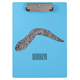 Spotted moray eel cartoon illustration clipboard