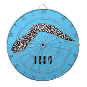 Spotted moray eel cartoon illustration dartboard