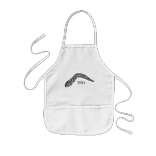 Spotted moray eel cartoon illustration kids apron