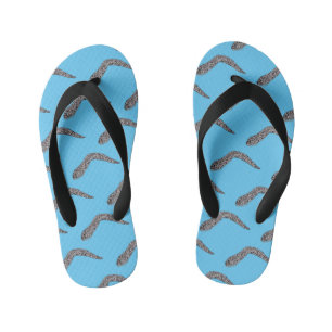 Spotted moray eel cartoon illustration kid's thongs