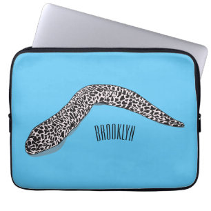 Spotted moray eel cartoon illustration laptop sleeve