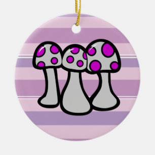 Spotted Mushroom Ceramic Tree Decoration