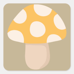Spotted mushroom square sticker