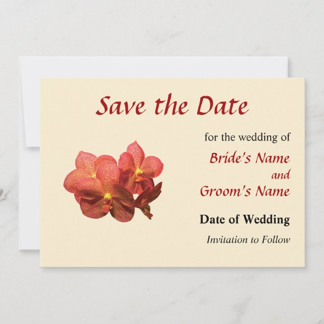 Spotted Orange Orchids Save the Date (Front)