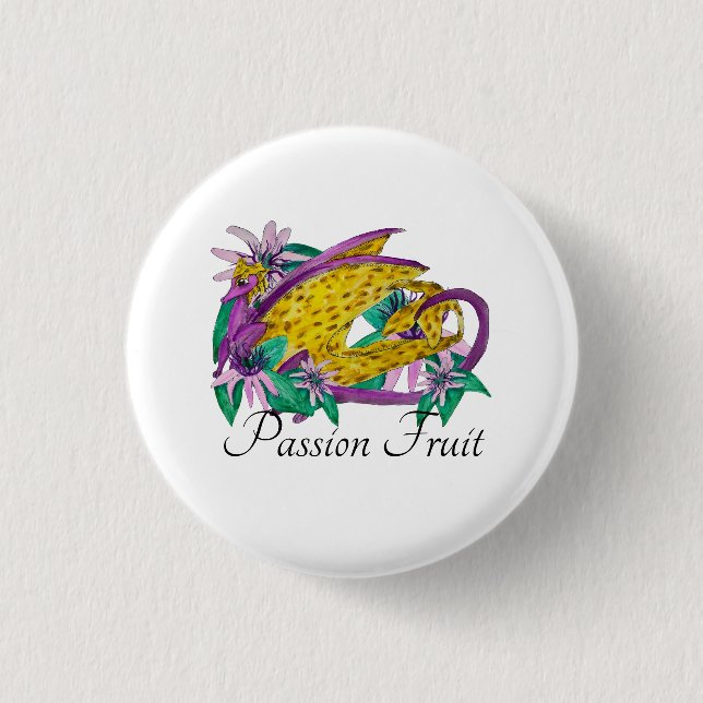 Spotted passion fruit dragon 3 cm round badge (Front)