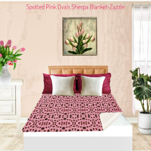 Spotted Pink Ovals Sherpa Blanket