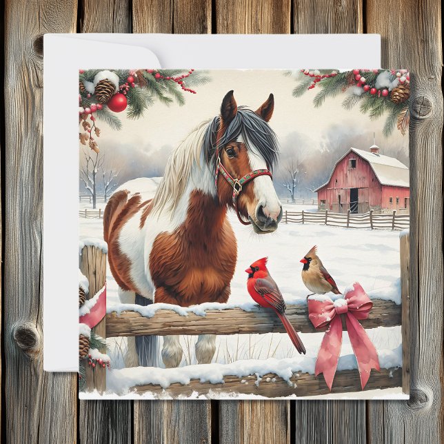 Spotted Pinto Horse and Cardinals Personalised (Creator Uploaded)