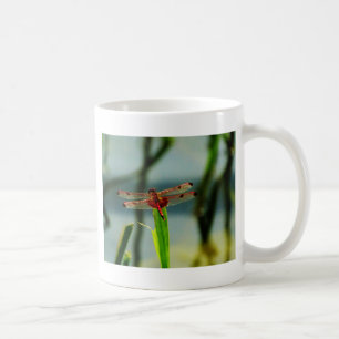 Spotted  Red and Black Dragonfly Coffee Mug