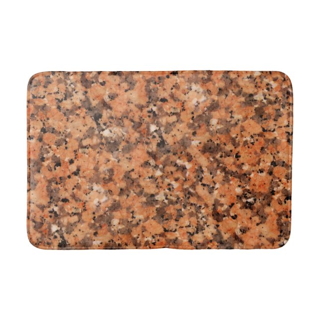 Spotted Rock Texture Lively Pattern Orange Black Bath Mat (Front)