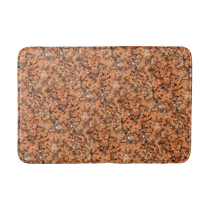 Spotted Rock Texture Lively Pattern Orange Black Bath Mat