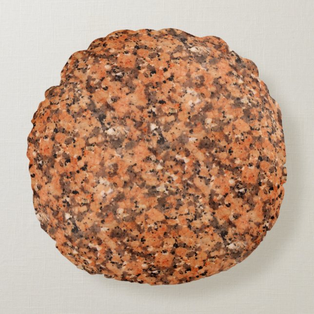 Spotted Rock Texture Lively Pattern Orange Black Round Cushion (Front)
