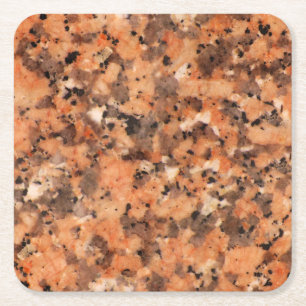 Spotted Rock Texture Lively Pattern Orange Black Square Paper Coaster