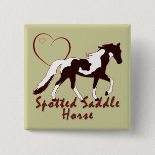 Spotted Saddle Horse Hearts 15 Cm Square Badge