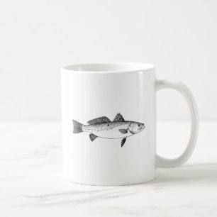 Spotted Seatrout - Speckled Trout Vintage Line Art Coffee Mug