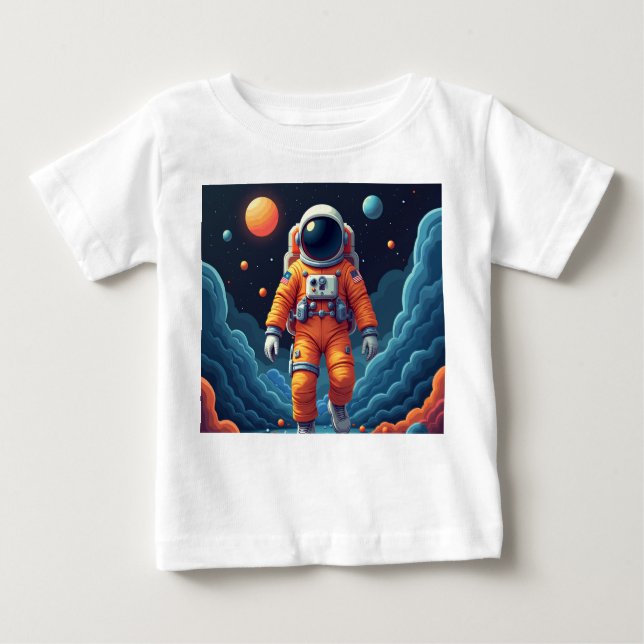 Spotted Spaceman Baby T-Shirt (Front)